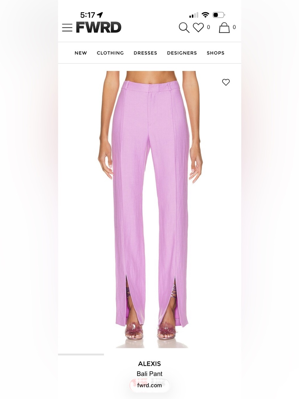 ALEXIS Bali Split-Hem Wide-Leg Pants in Lavender